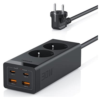 Tessan Smart Πολύπριζο Ασφαλείας 2 Θέσεων με 2 USB-A, 2 USB-C και Καλώδιο 6m