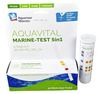 ΤΕΣΤ ΝΕΡΟΥ AQUARIUM MUNSTER AQUAVITAL MARINE TEST 5IN1 50 STRIPS