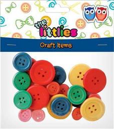The Littlies Ξύλινα Κουμπιά Χειροτεχνίας Χρωματιστά 24τμχ από το Moustakas Toys