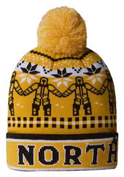 The North Face Pom Pom Beanie Unisex Σκούφος Πλεκτός σε Κίτρινο χρώμα από το Modivo