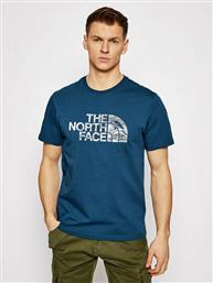 The North Face Woodcut Dome Ανδρικό T-shirt Navy Μπλε με Λογότυπο από το Cosmos Sport