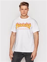 Thrasher T-Shirt Flame Λευκό Regular Fit από το Modivo
