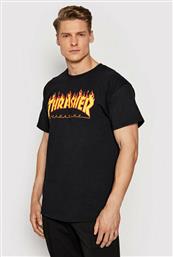 Thrasher T-Shirt Flame Μαύρο Regular Fit από το Modivo