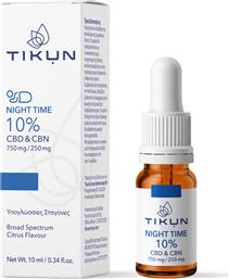 Tikun Night Time CBD 750mg & CBN 250mg Έλαιο Κάνναβης σε Σταγόνες με Γεύση Citrus 10ml από το Pharm24