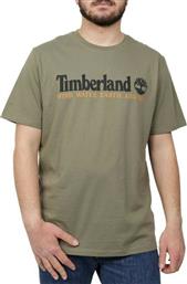 Timberland Ανδρικό T-shirt Χακί με Λογότυπο από το Plus4u