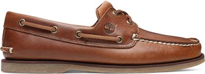 Timberland Classic 2 Eye TB0F74 Δερμάτινα Ανδρικά Boat Shoes σε Ταμπά Χρώμα από το Plus4u