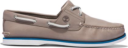 Timberland Classic Boat 2-Eye Δερμάτινα Ανδρικά Boat Shoes σε Γκρι Χρώμα