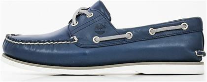 Timberland Δερμάτινα Ανδρικά Boat Shoes σε Μπλε Χρώμα από το Plus4u