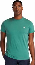 Timberland Dunstan River Ανδρικό T-shirt Πράσινο με Λογότυπο