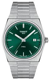 Tissot PRX Ρολόι Μπαταρίας με Ασημί Μεταλλικό Μπρασελέ