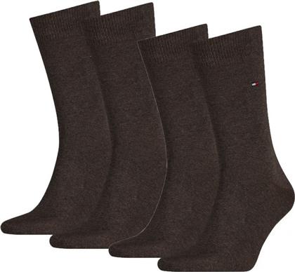 Tommy Hilfiger Classic Ανδρικές Μονόχρωμες Κάλτσες Καφέ 2Pack από το MybrandShoes