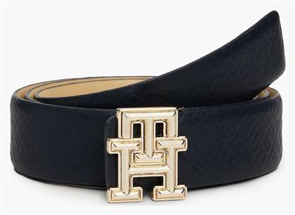 Tommy Hilfiger Δερμάτινη Γυναικεία Ζώνη Μαύρο/Μπεζ