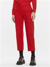 Tommy Hilfiger Γυναικείο Chino Παντελόνι σε Ίσια Γραμμή Κόκκινο