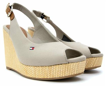 Tommy Hilfiger Iconic Elena Sling Back Καλοκαιρινές Γυναικείες Πλατφόρμες Μπεζ από το X-ray shoes