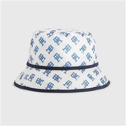 Tommy Hilfiger Monogram Water Repellent Γυναικείο Καπέλο Bucket Λευκό