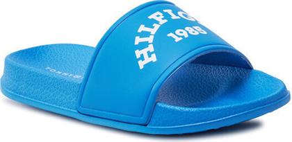 Tommy Hilfiger Παιδικές Σαγιονάρες Slides Μπλε Logo Pool
