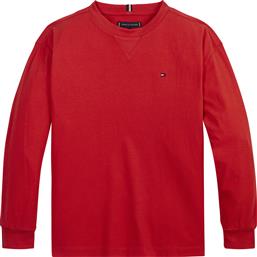 Tommy Hilfiger Παιδική Χειμερινή Μπλούζα Μακρυμάνικη Κόκκινη