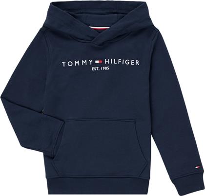 Tommy Hilfiger Fleece Παιδικό Φούτερ με Κουκούλα και Τσέπες Μπλε Essential
