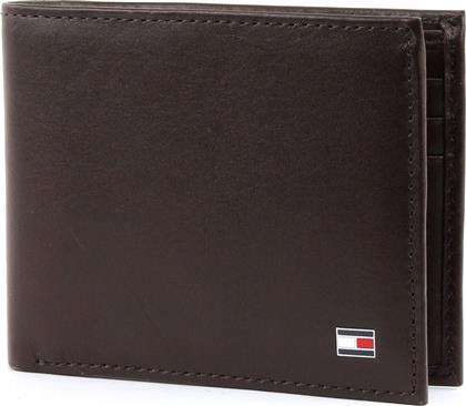 Tommy Hilfiger Small Embossed Bifold Δερμάτινο Ανδρικό Πορτοφόλι Καφέ