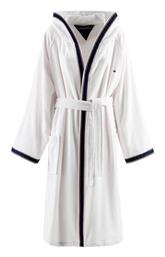 Tommy Hilfiger University Μπουρνούζι με Κουκούλα White 360gr/m²