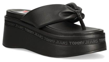 Tommy Hilfiger Wedge Καλοκαιρινές Γυναικείες Πλατφόρμες Μαύρες από το Modivo