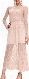 Top Secret Maxi Φόρεμα για Γάμο / Βάπτιση με Δαντέλα Ροζ από το Koolfly