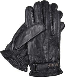 Top Secret Μαύρα Ανδρικά Δερμάτινα Γάντια από το Koolfly