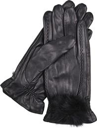 Top Secret Μαύρα Γυναικεία Δερμάτινα Γάντια από το Koolfly