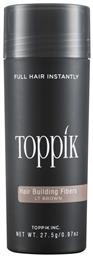 Toppik Ίνες Κάλυψης Αραίωσης Μαλλιών με Κερατίνη Hair Building Fibers Economy Light Brown 27.5gr