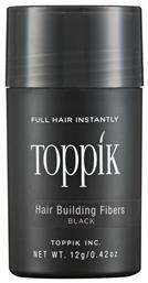 Toppik Ίνες Κάλυψης Αραίωσης Μαλλιών με Κερατίνη Hair Building Fibers Regular Black 12gr