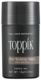 Toppik Ίνες Κάλυψης Αραίωσης Μαλλιών με Κερατίνη Hair Building Fibers Regular Medium Brown 12gr