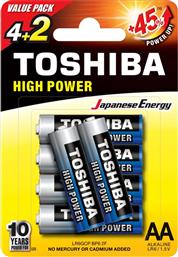 Toshiba High Power Αλκαλικές Μπαταρίες AA 1.5V 6τμχ