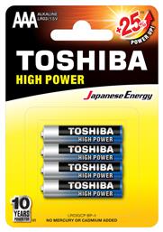 Toshiba High Power Αλκαλικές Μπαταρίες AAA 1.5V 4τμχ από το Panora