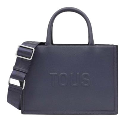 Tous Δερμάτινη Γυναικεία Τσάντα Shopper Ώμου Navy Μπλε