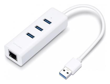 TP-LINK v3 USB 3.0 Hub 3 Θυρών με σύνδεση USB-A / Ethernet Λευκό