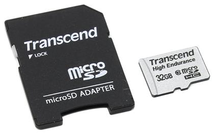 Transcend High Endurance microSDHC 32GB Class 10 High Speed με αντάπτορα από το e-shop