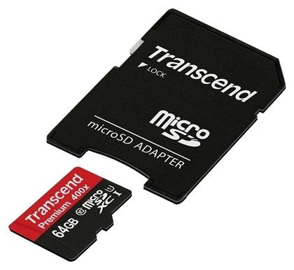 Transcend Premium 400x microSDXC 64GB Class 10 U1 UHS-I με αντάπτορα