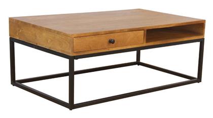 Τραπεζάκι Σαλονιού Cassetto 100x60x40cm Καρυδί Μαύρο