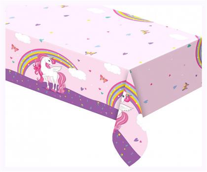 Τραπεζομάντηλο Party Πλαστικό Unicorn Rainbow Ροζ 180x120cm 93761 από το BlablaToys