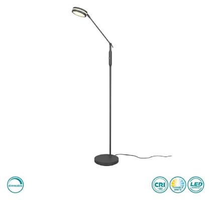 Trio Lighting Franklin Μοντέρνο LED Φωτιστικό Δαπέδου Υ133xΜ23εκ. με Ρυθμιζόμενο Λευκό Φως σε Μαύρο Χρώμα