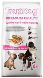 TropiDog Premium Junior Small & Medium Breeds Turkey & Rice 8kg από το Plus4u