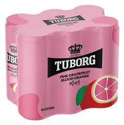 Tuborg Κουτί Σόδα Pink Grapefruit με Ανθρακικό 6x330ml Κωδικός: 36307179 από το ΑΒ Βασιλόπουλος