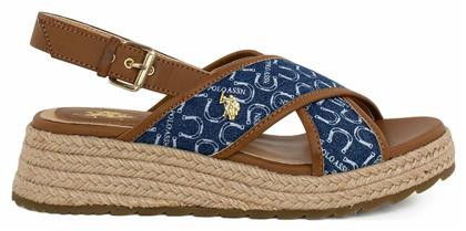 U.S. Polo Assn. Kate 005 Καλοκαιρινές Γυναικείες Πλατφόρμες σε Στυλ Εσπαντρίγιας Navy Μπλε από το Gruppo Mossialos