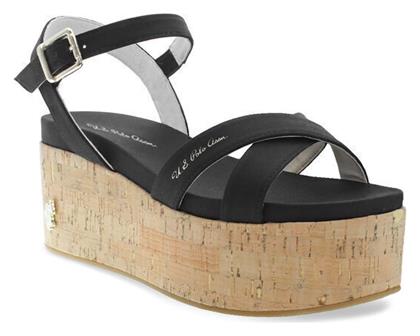 U.S. Polo Assn. Loren Loren002 Καλοκαιρινές Γυναικείες Πλατφόρμες Μαύρες