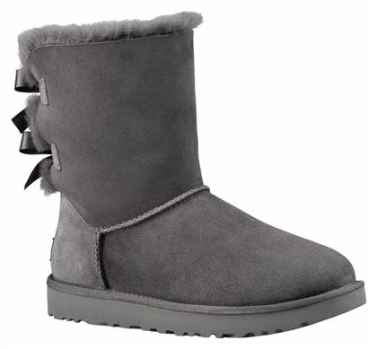 Ugg Australia Bailey Bow II Suede Γυναικείες Μπότες με Γούνα Γκρι