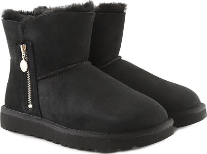 Ugg Australia Bailey Zip Mini Γυναικεία Μποτάκια με Γούνα Μαύρα από το Z-mall