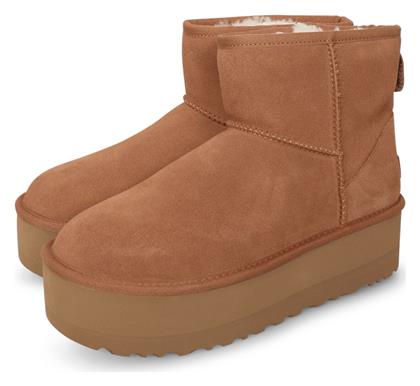 Ugg Australia Classic Mini Δερμάτινα Γυναικεία Μποτάκια με Πλατφόρμα Μπεζ από το Spartoo