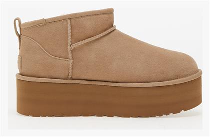 Ugg Australia Classic Ultra Mini Platform Μποτάκια Μπεζ 1135092-SAN από το Tsakiris Mallas