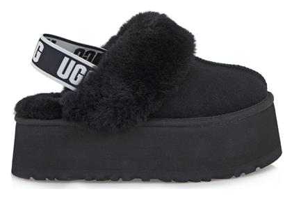 Ugg Australia Δερμάτινες Χειμερινές Γυναικείες Παντόφλες σε Μαύρο χρώμα