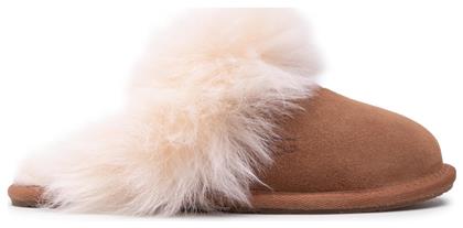 Ugg Australia Scuff Χειμερινές Γυναικείες Παντόφλες Με γούνα Chestnut από το Z-mall